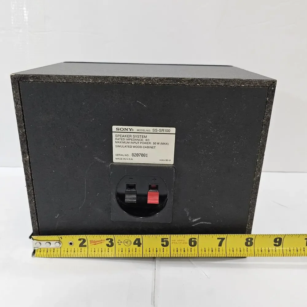 Sony SS-SR100 Bookshelf Speaker 8Ω 50W Vintage Hi-Fi Audio Black Tested